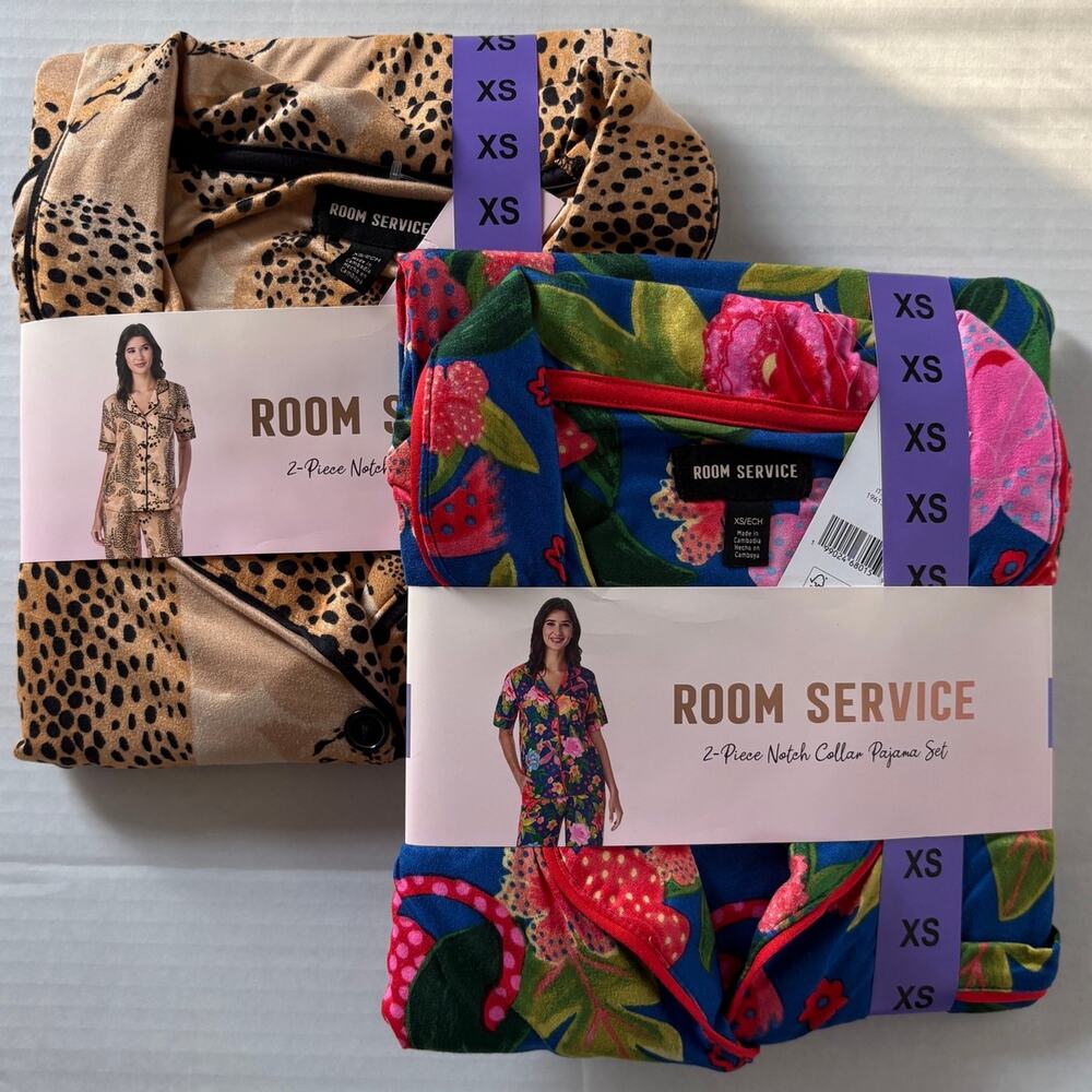 2 Room Service Women’s Notch Collar Pajama Set